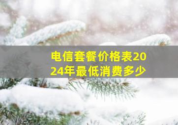 电信套餐价格表2024年最低消费多少