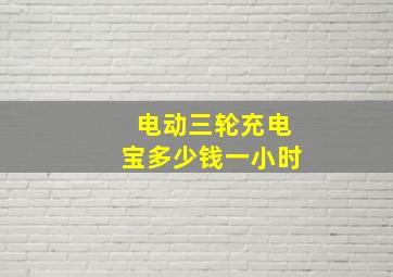 电动三轮充电宝多少钱一小时