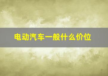 电动汽车一般什么价位