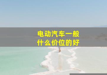 电动汽车一般什么价位的好