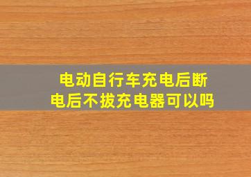 电动自行车充电后断电后不拔充电器可以吗