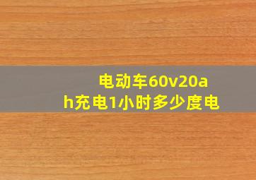 电动车60v20ah充电1小时多少度电