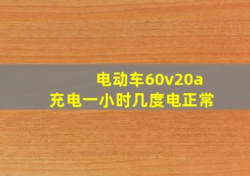 电动车60v20a充电一小时几度电正常