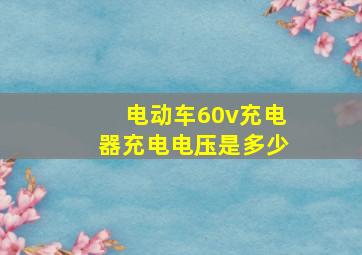 电动车60v充电器充电电压是多少