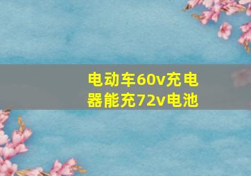 电动车60v充电器能充72v电池