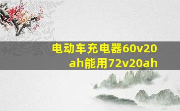 电动车充电器60v20ah能用72v20ah