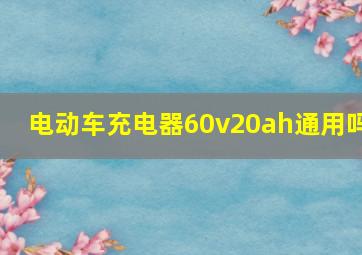 电动车充电器60v20ah通用吗