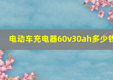 电动车充电器60v30ah多少钱