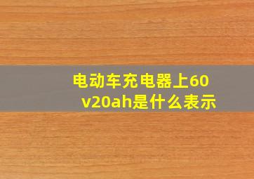 电动车充电器上60v20ah是什么表示