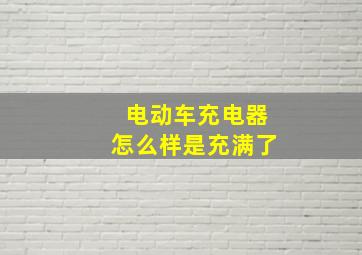 电动车充电器怎么样是充满了