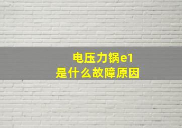 电压力锅e1是什么故障原因