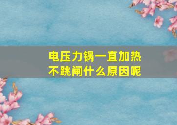 电压力锅一直加热不跳闸什么原因呢