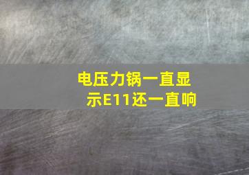 电压力锅一直显示E11还一直响