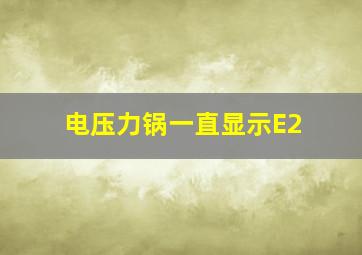 电压力锅一直显示E2