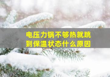 电压力锅不够热就跳到保温状态什么原因