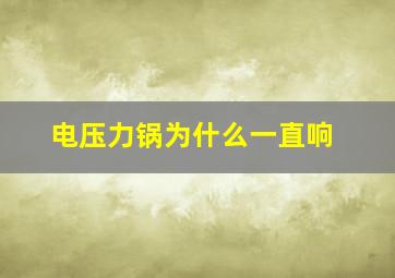 电压力锅为什么一直响