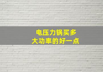 电压力锅买多大功率的好一点