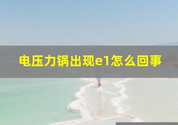 电压力锅出现e1怎么回事