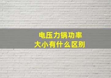 电压力锅功率大小有什么区别