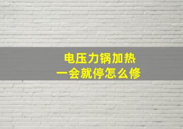 电压力锅加热一会就停怎么修