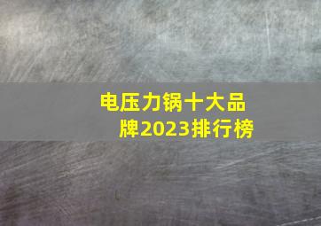 电压力锅十大品牌2023排行榜