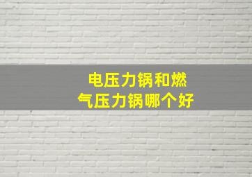 电压力锅和燃气压力锅哪个好