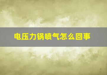 电压力锅喷气怎么回事