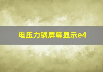 电压力锅屏幕显示e4