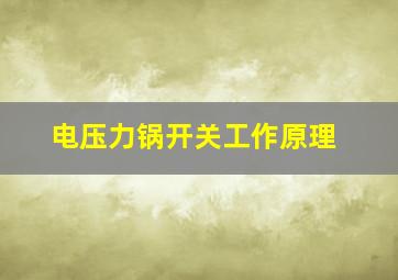 电压力锅开关工作原理