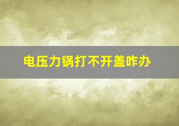 电压力锅打不开盖咋办