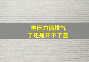 电压力锅排气了还是开不了盖