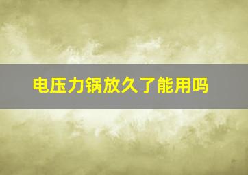 电压力锅放久了能用吗