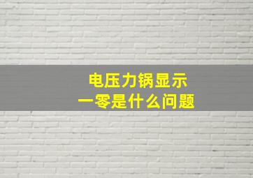 电压力锅显示一零是什么问题