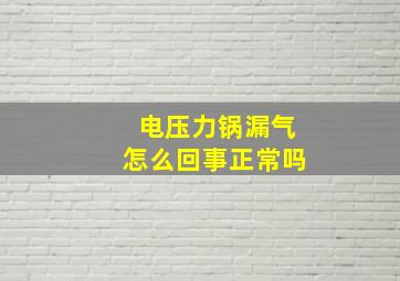 电压力锅漏气怎么回事正常吗