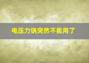 电压力锅突然不能用了