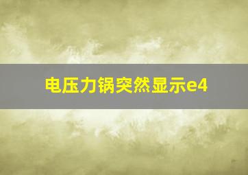 电压力锅突然显示e4