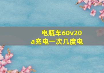 电瓶车60v20a充电一次几度电