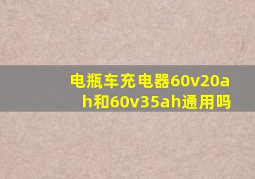 电瓶车充电器60v20ah和60v35ah通用吗