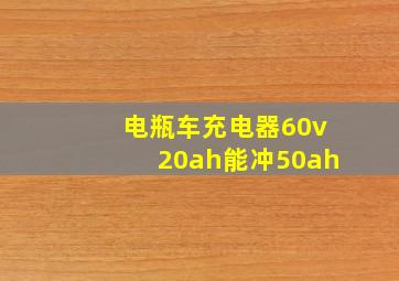 电瓶车充电器60v20ah能冲50ah