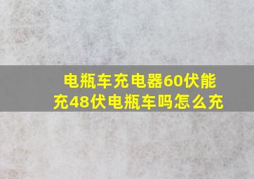 电瓶车充电器60伏能充48伏电瓶车吗怎么充