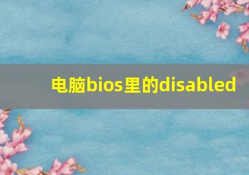 电脑bios里的disabled