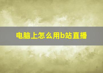 电脑上怎么用b站直播