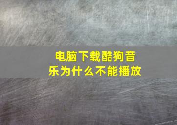 电脑下载酷狗音乐为什么不能播放