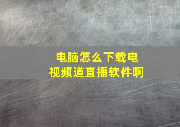 电脑怎么下载电视频道直播软件啊