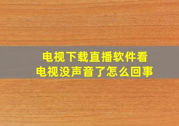 电视下载直播软件看电视没声音了怎么回事