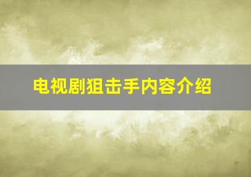 电视剧狙击手内容介绍