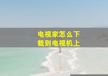 电视家怎么下载到电视机上