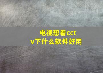 电视想看cctv下什么软件好用