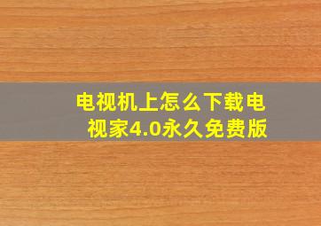 电视机上怎么下载电视家4.0永久免费版