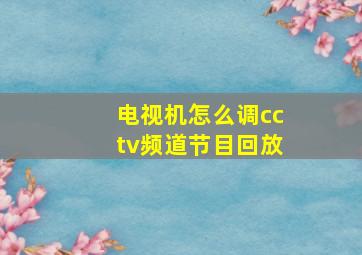 电视机怎么调cctv频道节目回放